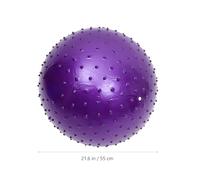 YARNOW 55Cm Pilates Massage Ball with Spikes Reusable Small Yoga Core Ball for Fitness Balance and Sensory Training Portable Purple Exercise for Daily Workout and Rehabilitation
