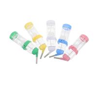 YARNOW 5Pcs 250Ml Small Animal Water Bottles Set - Hanging Auto Water Dispenser for Hamsters, Rabbits, Squirrels, Chinchillas - Leakproof Rodent Drinkers in Blue, Pink, Yellow, Green,