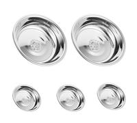 YARNOW 5pcs 304 Food-Grade Stainless Steel Raised Cat Bowls, 14Cm Thick Round Non-Slip Pet Feeding Dishes for Cats, Sturdy Elevated Water and Food Feeders
