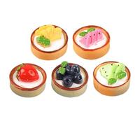 YARNOW 5Pcs Artificial Small Cake Models, Realistic Lifelike Fake Fruit Pastries, Delicate Miniature Dessert Decorations for Photo Props and Cake Decor