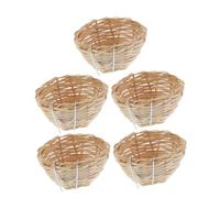 YARNOW 5pcs Bamboo Bird Nest Handwoven Weaving Nesting Box for Bird Cage Cockatiels Parakeet Dove Sparrow Breeding Incubator