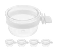 YARNOW 5pcs Detachable Plastic Parrot Water Cage Bowls Bird Food Cups Hanging Feeder Bird Cage Accessories for Small to Medium