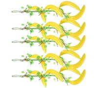YARNOW 5pcs Farmhouse Hanging Ornament Fake Banana Strings Made of Foam and Hemp Rope, Decorative and Lifelike Wall Hanging Fruit Decor for Rural Farmhouse Style Home