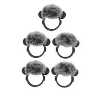 YARNOW 5pcs Furry Lavalier Microphone Cover Windscreen for Wireless Lapel Microphone Interview Recording Wind Muff Noise Cancelling