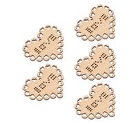 YARNOW 5pcs Mini Cross Stitch Wooden Chips Lightweight DIY Wood Pendants Ready to Paint Beautiful and Lovely Shaped Creative Modeling for Crafting