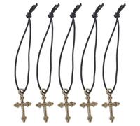 YARNOW 5Pcs Mini Doll Cross Necklace Alloy Pendants for Doll Decoration Fashionable Accessories for House Outfits Detailing and Mix Match Styles