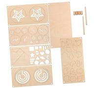 YARNOW 5pcs Montessori Wooden Maze Puzzle Board Multiuse Early Learning Stencil Drawing Kit with Fine Motor Skill Games Hand-eye Coordination Training and Creativity Development