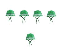 YARNOW 5pcs Multi-function Pet Sun Hat for Dogs Cute Lace Trimmed Dog Party Accessory for Outdoor Events and Birthday Celebrations Green