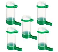 YARNOW 5pcs Plastic Bird Drinker Automatic Water Feeder Bowl for Parrot and Budgie with Easy Water Filling and Wall or Cage Fixing, Spill-proof Design for Bird Drinking