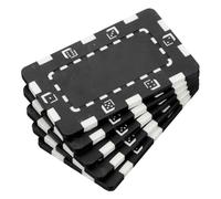 YARNOW 5Pcs Portable Poker Chips Black Rectangular Blank Gambling Tokens for Bingo Games Smooth Surface Counters for Family Events and Math Activities