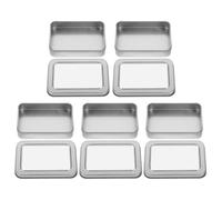 YARNOW 5Pcs Rectangular Gaming Card Storage Boxes with Window Metal Case for Trading and Business Cards 88X60X18Mm Deck Organizer