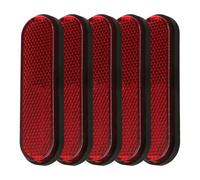 YARNOW 5Pcs Red Oval Reflective Warning Signs 101X30Mm 6Mm Screws for Trucks Trailers Cars, Replaceable Red Reflectors for Vehicle Safety and Cycling Accessories