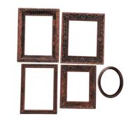 YARNOW 5pcs Scale Metal Bronze Miniature Photo Frames for Dollhouse Furniture Accessories Tiny Decorative Frames for Nursery and Office Desk Decor