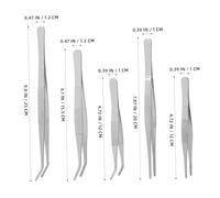 YARNOW 5pcs Stainless Steel Succulent Tweezers Gardening Planting Tool with Straight and Angled Tips for Precision Plant Care Indoor Garden Office Use