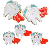 YARNOW 5pcs Tooth Brooches Enamel Pins Cartoon Brooch Pin Cute Clothing Decorative Clip for Sweaters Scarves