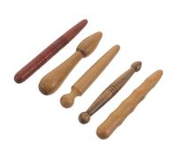 YARNOW 5pcs Wooden Acupressure Massage Sticks for Full Body Use, Gentle Touch Therapeutic Wood Stick for Travel and Busy Active Lifestyles, Size 12x1.5cm