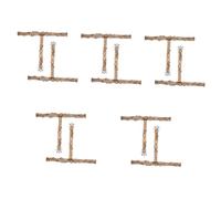 YARNOW 5sets Bird Parakeet Toys Perch Standing Rod Wood Parrot Perch Toy 2pcs*5