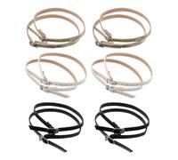 YARNOW 6 Pairs Detachable Ankle Straps for High Heels and Sandals, Adjustable Pu Leather Shoe Straps with Metal Buckle, Enhancing Stability for Daily Use and Parties