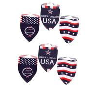 YARNOW 6 Pcs Dog Collar Bib Dog Birthday Scarf Usa Flag Dog Collar Assorted Color Pet Bandana US Flag Dog Bandana Usa Patriotic Day Pet Collar Patriotic Dog Bib Foldable Pet Bandana