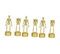 YARNOW 6 pcs Halloween Skeleton Figurines Crafts with Unique Poses Spooky Tabletop Decor for Haunted Houses Graveyard Scenes Parties Home and Office Decoration