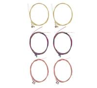 YARNOW 6 Sets Acoustic Guitar Strings Colorful Steel Strings Folk Red Replacement Kit for Beginner Folk Guitar Accessories