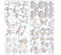 YARNOW 6 Sheets of Assorted Colour PVC Window Decals Rainbow Sun Catcher Stickers for Glass and Window Decoration Reflect Sunlight No Residue Static Clings