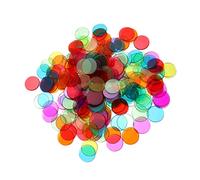 YARNOW 600pcs Bingo Chips for Math Practice Counting Markers Transparent Colored Tokens Blue Red Yellow Green Purple Orange Each for Games Learning Activities