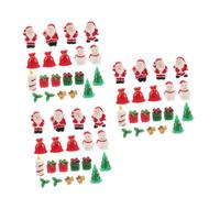YARNOW 60pcs Christmas Figurines Mixed Pattern for Landscape Decoration Holiday Ornaments for Boys and Girls Parties and Festive Celebrations