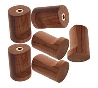 YARNOW 6pcs 6pcs Wooden Wall Hooks Round Cylinder Hat Hooks with Screws | Walnut Finish, Minimalist Contemporary Rustic Style, Nursery or Entryway Use, Sturdy Easy Installation