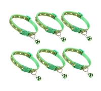 YARNOW 6pcs Adjustable Pet Collars with Decorative Bells for Dogs and Cats, Easy off Pvc and Pp Material Collars Suitable for Daily Wear and Photo Shoot