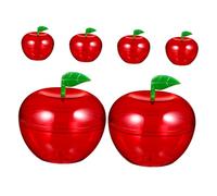 YARNOW 6pcs Apple Shaped Candy Packaging Box Plastic Bobbing Apples Box Ornaments for Christmas Party and Wedding Supplies