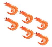 YARNOW 6pcs Artificial Food Shrimp Model Fake Shrimp Decoration Pvc Material Lifelike Design Bright Orange Shape Will Not Fade Or Deform Not Easy to Wear Or Tear for Offices and Model