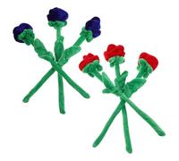 YARNOW 6Pcs Bendable Plush Roses Bouquet Soft Flower for Valentine Day for Home Office Wedding Decor Safe for Creative Play and Floral Arrangements