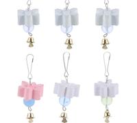 YARNOW 6pcs Bird Grinding Beak Calcium Stone Parrot Training Bells Natural Mineral Rock Timeless Color Design Entertain Birds Reduce Loneliness for Pet