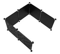 YARNOW 6pcs Black Plastic Cat Litter Box Splash Guards with Clips, Large Privacy Enclosure for Cat Toilet, Anti-splash Litter Pan Supplies for Indoor Use