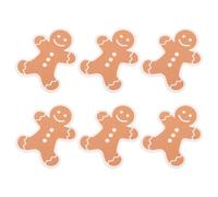 YARNOW 6pcs Christmas Dish Cleaning Sponges Gingerbread Man Shaped Wood Pulp Reusable Kitchen Sponges for Washing Dishes with Festive Cute Design for Home and Kitchen Use