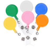 YARNOW 6pcs Cute Nurse Badge Reel Retractable Chest Card Clips with Elasticity Abs and Aluminum Alloy Organizing Work Badge for Factory Workers and Teachers Random Color