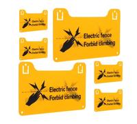 YARNOW 6pcs Electric Fence Warning Labels High Voltage Warning Signs Bright Text Pvc Material Rounded Corners Pre-drilled Holes for Easy Installation on Gates and Walls