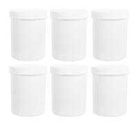 YARNOW 6pcs Empty Pill Bottle Organizer, Food Grade Wide Mouth Plastic Jar | Medication Storage Box with Screw Caps for Pills Capsules Vitamins 200ml/7 oz