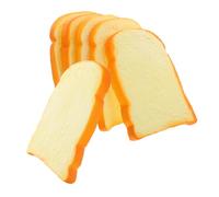 YARNOW 6pcs Fake Toast Bread Slices PU Material Realistic Food Model Fade Resistant Faux Bread Props for Kitchen Decor Bakery Display Window Decoration Photography