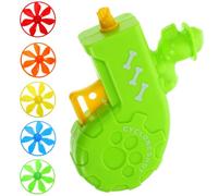 YARNOW 6pcs Flying Disc Saucer Launcher Cat Fetch Toy with Flying Propellers, Cat Playing Tracking Interactive Toys for Kitten Chasing Training Hunting