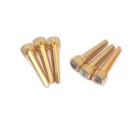 YARNOW 6pcs Guitar Bridge Pins Bone Abalone Ebony Brass Circle Skirt for Acoustic Guitar Replacement Parts Tone Pin Bass