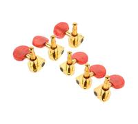 YARNOW 6pcs Guitar Tuning Pegs for Acoustic Folk Guitars Fully Sealed Locking Machine Heads with Oval Red Knobs Precise Tuning Knobs for Fit and String Replacement