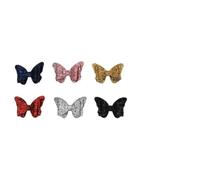 YARNOW 6pcs Hair Bows Clips with Glitter Sequins, Lovely Bow Hair Accessories with Clips for Holiday and Festival Use, Made of Leather, Cloth, and Metal