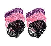 YARNOW 6pcs Handmade Rayon Mesh Hair Nets for Sleeping Soft Elastic Crochet Snood Caps in Purple Lightweight Breathable Hair Wraps for Women to Protect Curls