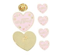 YARNOW 6pcs Heart Brooch Pins for Women Alloy Love Heart Badge Lapel Pins Retro Decorative for Clothing Bags Scarves Valentine S Day Jewelry Accessory