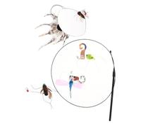 YARNOW 6pcs Interactive Cat Teaser Wand Replacement Bugs Set - Realistic Fly, Spider, Mosquito, Dragonfly Heads with Steel Rod - Indoor Kitten Exercise Accessories