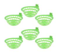 YARNOW 6Pcs Large Green Plastic Bird Nest Basins for Parakeet Pigeon Breeding and Hatching, Hollow Hanging Cage Nest Bowls Suitable for Finch and Parrot Nesting