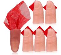 YARNOW 6Pcs Magician Props Finger Cots with Silk Scarves for Stage Performance, Simulation False Thumbs Trick Accessories for Close-Up Illusion and Performance Shows