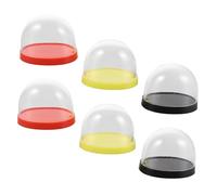 YARNOW 6pcs Miniature Cake Stand with Clear Covers for Dollhouse Bakery Accessories Transparent Display Domes for Mini House Scenes for Playhouse and Model Decor